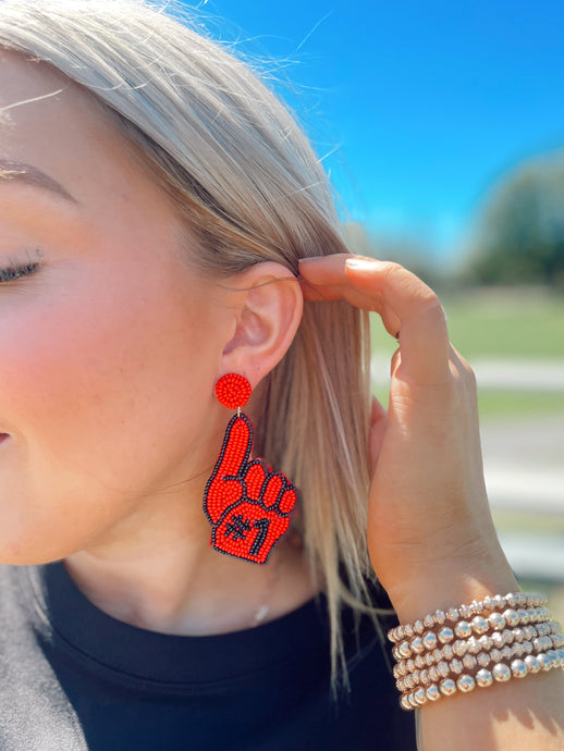 Red and Black Game Day #1 Earring