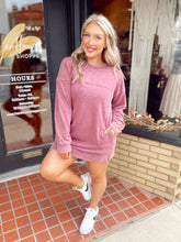 Load image into Gallery viewer, Em’s Fave Sweatshirt Dress in Magenta