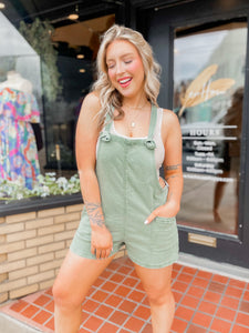 Visiting Venice knotted romper in olive