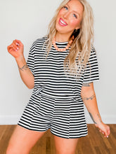 Load image into Gallery viewer, Life is Easy Striped Set | Black