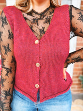 Load image into Gallery viewer, Little Details Sweater Vest | Berry