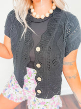 Load image into Gallery viewer, Elevated Button Up Cardigan | Black
