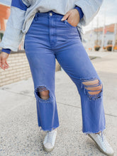 Load image into Gallery viewer, 90&#39;s Baby Blue Vintage Crop Flares