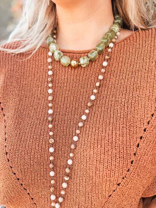 Feeling Green Stone Necklace