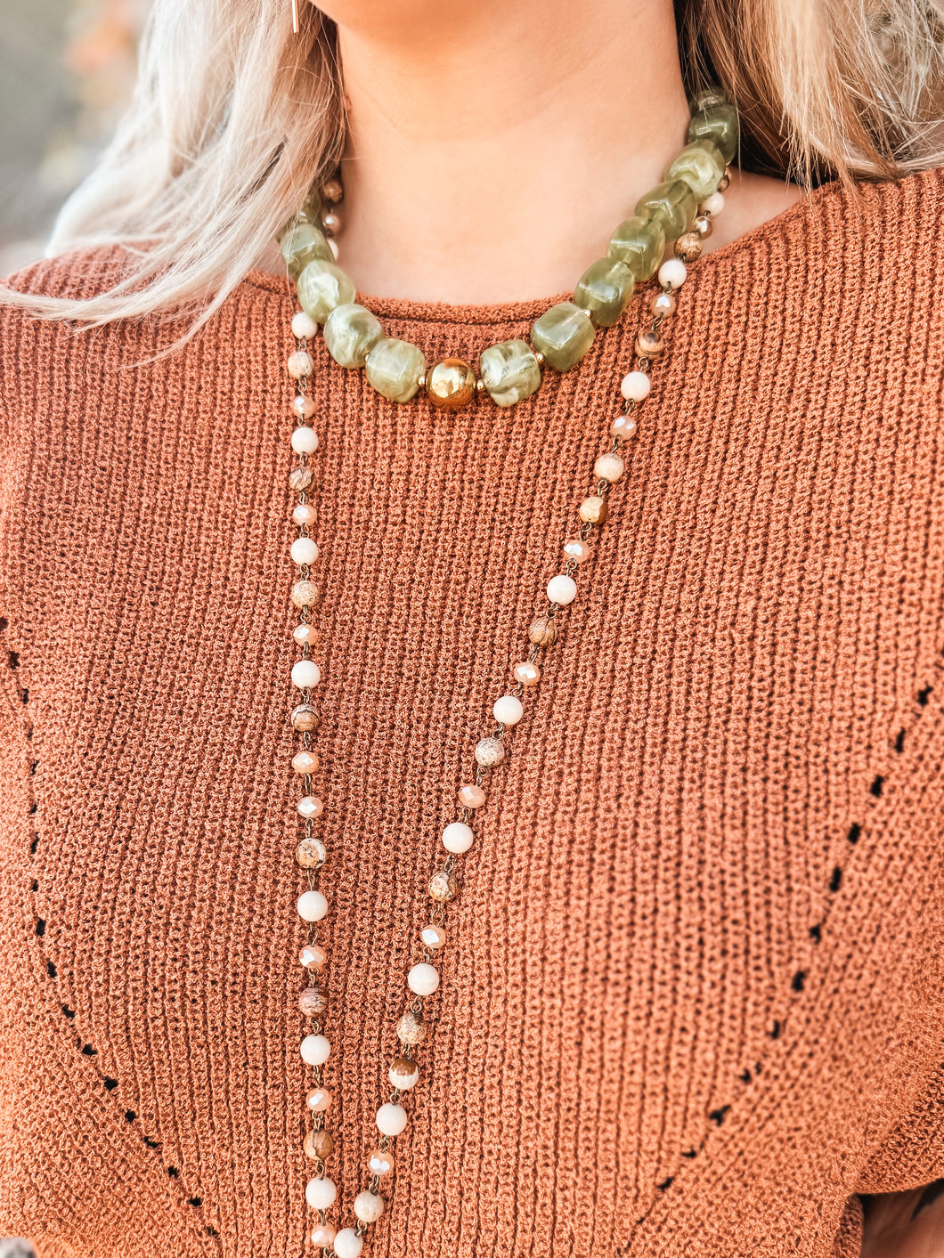 Feeling Green Stone Necklace