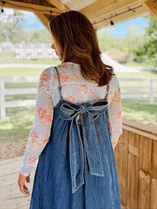 Izzie Floral Mesh Top | Blue