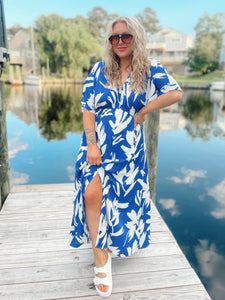 Charleston Stroll Dress - Blue