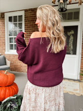 Load image into Gallery viewer, Stop &amp; Stare Sweater | Wine