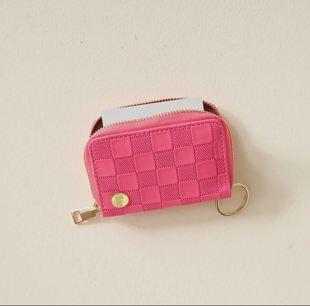 Zip around wallet | Hot Pink Check