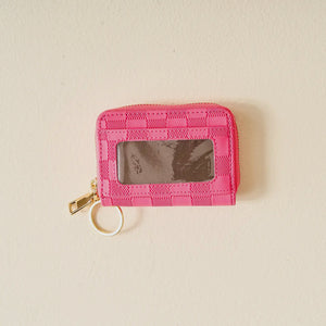 Zip around wallet | Hot Pink Check