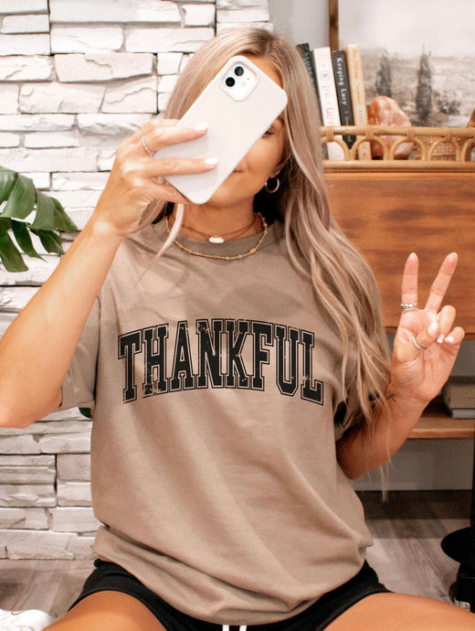 Thankful graphic tee | Brown