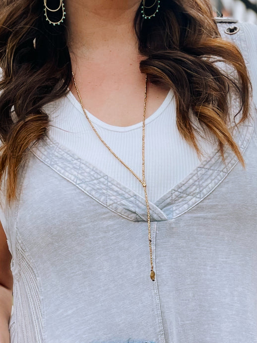 Beth lariat beaded necklace