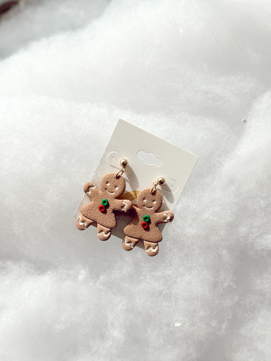 Gingerbread Man Clay Earrings