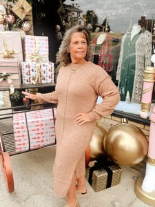 Everyday Coffee Runs Sweater Dress - Mocha