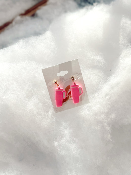 Tumbler Clay Earring | Pink