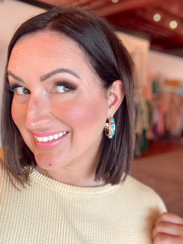 Bubbled Up Hoop Earrings | Turquoise