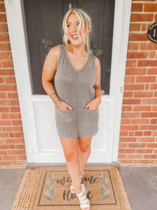 Only Need You Romper - Gray