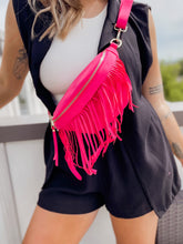 Load image into Gallery viewer, Fringe Western Style Suede Sling Bum Bag - Pink