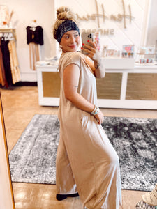 Daphne Scoop Neck Jumpsuit - Mocha