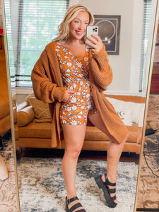 Carefree Button Up Cardigan -  Brown Sugar