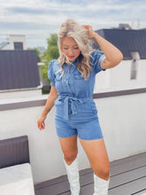 Load image into Gallery viewer, Blue Jean Baby Romper