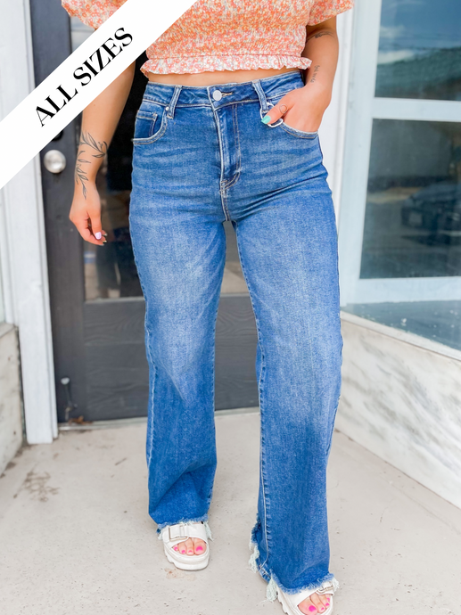 The Kate Dark Wide Leg Jean