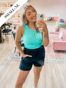 Easy to Love Button Up Tank - Mint