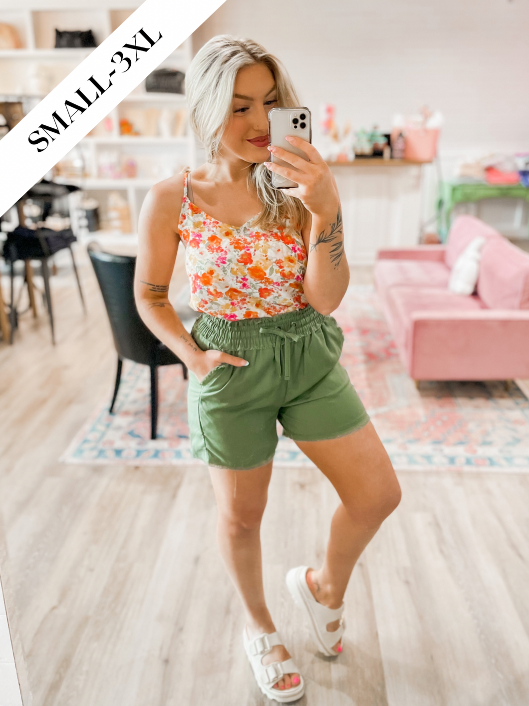 Bubbly Brunch Floral Tank - Orange