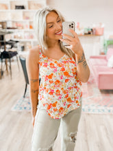 Load image into Gallery viewer, Bubbly Brunch Floral Tank - Orange