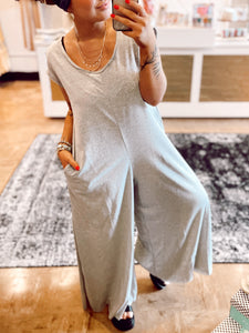 Daphne Scoop Neck Jumpsuit - Heather Gray
