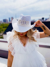 Load image into Gallery viewer, BRIDE Pearl and Rhinestones Cowboy Hat