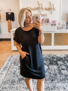 Curvy Ready For Anything Tee Dress - Black