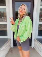 Load image into Gallery viewer, Share Your Light Corduroy Jacket - Neon Lime