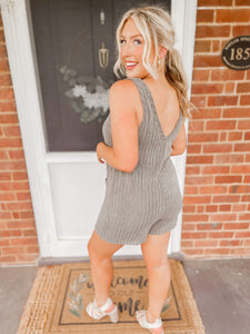 Only Need You Romper - Gray