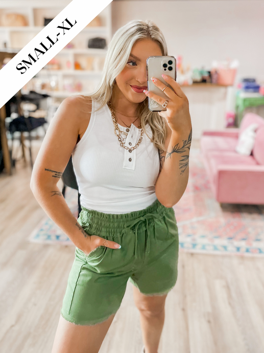 Easy to Love Button Up Tank - White