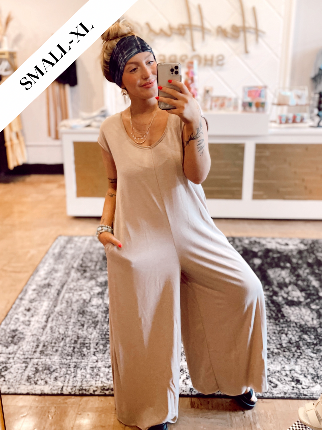 Daphne Scoop Neck Jumpsuit - Mocha