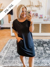 Load image into Gallery viewer, Curvy Ready For Anything Tee Dress - Black