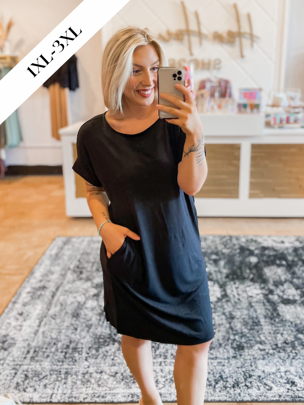 Curvy Ready For Anything Tee Dress - Black
