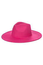 Load image into Gallery viewer, Flat Brim Fedora Fashion Hat in fuchsia