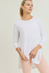 Mono B - Long Sleeve Flow Top with Side Slit