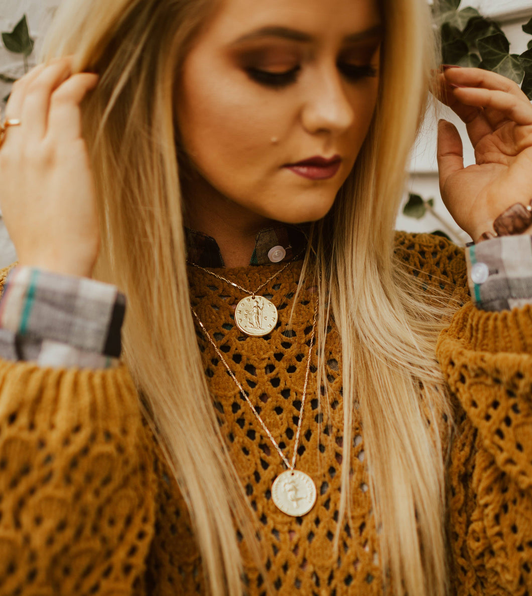 LOVE, POPPY - 2 Layer Double Coin Necklace