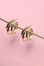 Load image into Gallery viewer, Wall To Wall Accessories - MEDIUM SIZE TRIPLE HOOP EARRING | 31E03937: Gold