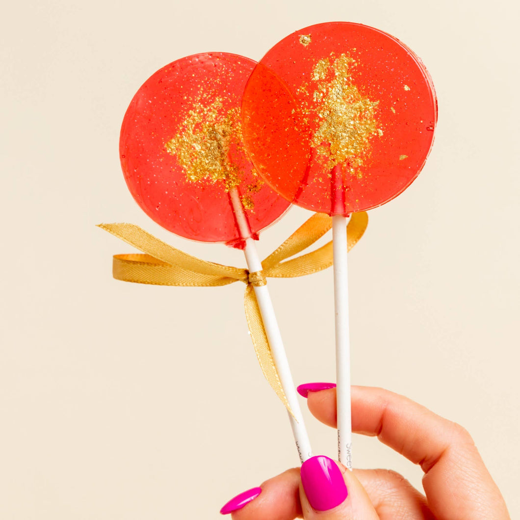 Red & Gold Lollipops-Passion Fruit