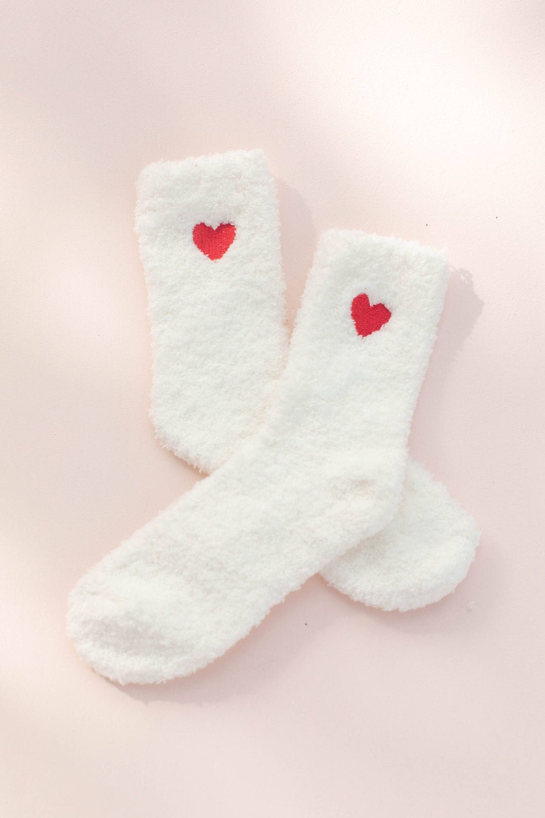 Embroidery Heart Socks Fuzzy Socks