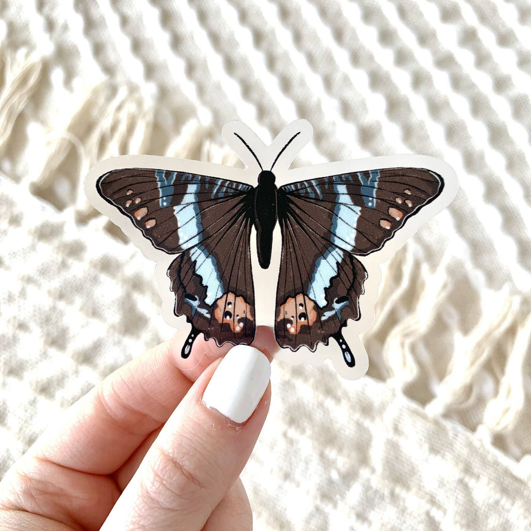 Clear Brown Swallowtail Butterfly Sticker