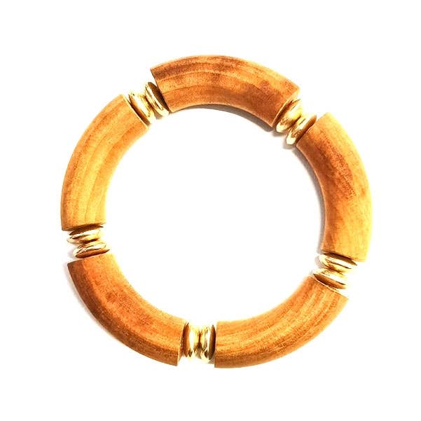 Brown bamboo stretch bracelet