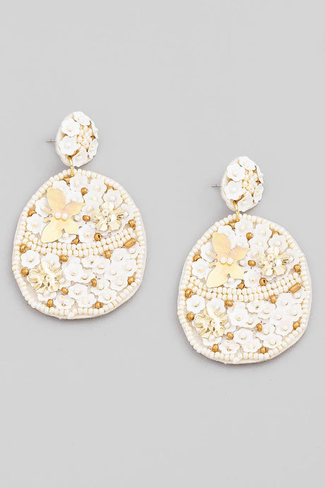 Beaded Easter Egg Drop Earrings