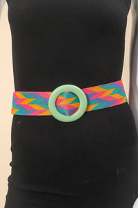 Groove baby Multi Colored Pattern Circle Buckle Fashion Belt