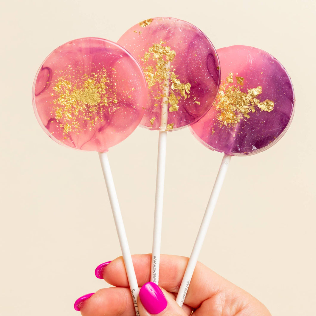 Purple & Pink Watercolor Lollipops