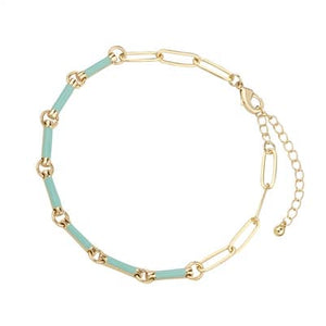 Simple and sweet link anklet in mint
